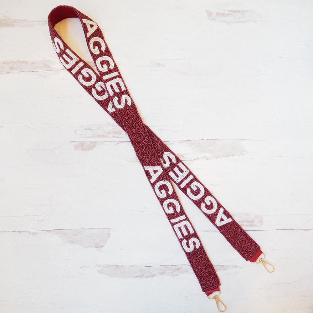 Beaded Texas Aggies Purse Strap Collegiate